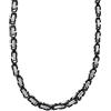 König Design Collana da uomo a maglia bizantina, 6 mm, da 45 cm, colore: argento/nero, Acciaio inossidabile