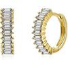 Beydodo Orecchino Donna Argento, Orecchini Sposa Brillanti Orecchini Piercing Sposa con Zircone Bianco a Baguette