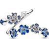 Generico Anello Con Fiori Di Pesco - Taglia Unica Regolabile, Anello Aperto Con Ramo Di Fiori Di Pesco Rosa E Cristalli, Gioiello Floreale Regolabile Ideale Per Matrimoni E Fidanzamenti (blue)