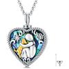 AOBOCO Collana in Argento Sterling con Urna per Cane per Ceneri, Collana Memoriale per Cane, Gioiello per Commemorazione, Regalo per Donne Amanti dei Cani, 18mm x 17mm (Herzanhänger), 45cm (Kette