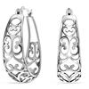 LeCalla Orecchini a cerchio in argento 925 | Orecchini a cerchio in filigrana da donna | Orecchini a rete con taglio a filigrana | Orecchini a cerchio vintage da donna
