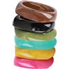 CUHBIV 6 braccialetti rigidi da donna, in resina acrilica, in vetro colorato, vintage, larghi, irregolari, geometrici, in plastica, gioielli da donna, 2.56 inches, Resina, Nessuna pietra preziosa