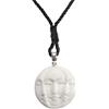 81stgeneration Collana con Amuleto in Argento Sterling con Tripla Luna Intagliata a Mano in Osso | Pendente con Fase Lunare Piena e Crescente su Cordino | Talismano Mistico Boho per Uomo