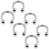 KJM FASHION Piercing a bilanciere circolare da 6 pezzi, Lega di acciaio, na