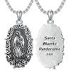 PDTJMTG Santa Muerte - Ciondolo a forma di angelo della morte, in argento 925, con ciondolo a forma di cavallo