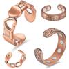 Cigmag Anelli magnetici in rame per donne, forti magneti in rame puro (2 pezzi), 2.36 inches (length) x 0.24 inches (width), Rame