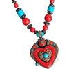 YOPI Collana lunga a campana in stile etnico bohémien retrò Xizang for donna - Accessorio for maglione con catena a clavicola