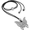 Vestopazzo Bigiotteria Collezione Donna, Collana con Filo Regolabile Nero, Pendente Farfalla, Alluminio riciclato 100%, Nickel tested- Eco-friendly, AL04275