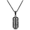 JSDDE Gioielli in acciaio inox buddista mantra ciondolo con catena da 24 pollici Om Mani Padme Hum Preghiera mulino bottiglia ciondolo urna ciondolo per donne uomini, 13*13*28mm (Anhänger), 610mm