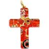 GlassOfVenice Pendente Croce Veneziana Riflessi - Oro Rosso