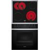 Siemens EQ211KB11 iQ300 - Set di fornelli da incasso HE213BBS3, 60 x 60 cm, aria calda 3D e riscaldamento rapido, piano cottura elettrico EA64RGNA1E, zona cottura a doppio circuito, zona arrosto,