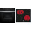 Siemens EQ211KA11 iQ300 - Set di fornelli da incasso, composto da fornello HE213ABS3, 60 x 60 cm, aria calda 3D e riscaldamento rapido, EA64RGNA1E, piano cottura elettrico, zona cottura a doppio