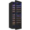 Exquisit Frigorifero per vino a 2 zone, spazio per 78 bottiglie, 194 litri, ventilatore a ricircolo, 9 ripiani in legno, display digitale della temperatura, WS2-78-GTE-160G nero