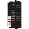 Exquisit Frigorifero per vino a 2 zone, spazio per 114 bottiglie, 220 litri, ventilatore a ricircolo, 9 ripiani in legno, display digitale della temperatura, WS2-114-GTE-160G nero