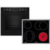 NEFF EX4PB0 - Set di fornelli E2CCG6AK3, 60 x 60 cm, per la pulizia automatica della pirolisi, CircoTherm, display LED e piano cottura elettrico M16SRF0L0, zona arrosto, telaio in acciaio inox