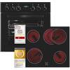 Exquisit Set di fornelli da incasso EHE285-HBZ-020, nero, capacità 75 l, 9 programmi per forno, piano cottura con telaio, classe energetica A