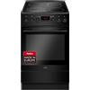 Amica SHC 11503 SM - Piano cottura elettrico, 50 cm, design fine, nero opaco, timer SensorControl / MF11, aria calda con radiatore ad anello, classe di efficienza energetica A