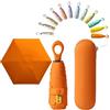 erised's bifrost Mini ombrello da viaggio con manico ad anello, strato di rivestimento in tessuto, anti UPF 50, protezione UV 99,9%, compatto e pieghevole, leggero, piccolo zaino portatile, pioggia, sole, uomo, donna