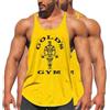 DAIHAN Uomo Palestra Canotta Bodybuilding Canottiera Maglie Sportive Senza Maniche Gym Fitness Tank Top Sciolto Sport Canotte per Allenamento Corsa,Giallo Giallo,L
