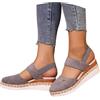 Generic Sandali da donna con tacco alto, casual, punta chiusa, zeppa, espadrillas eleganti, Grigio, 37.5 EU
