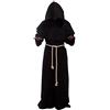 GOLDSTITCH Amayar Friar - Costume da monaco medievale/rinascimentale, saio con cappuccio Black L
