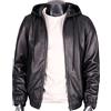 Dsimilarl Cappotti in pelle con cappuccio da uomo in pelle di pecora Giacche semplice moda naturale morbido cappotto in pelle con cappuccio Streetwear