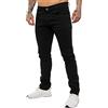 BRAND KRUZE Kruze - Pantaloni da uomo aderenti, elasticizzati, con marchio Chino, in tutte le misure di vita, Nero , W30 / L30