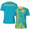 Generic Bandiera del Kazakistan Grano T-Shirts Uomo Tshirt Manica Corta Magliette Basic Casual Tee T Shirt per Hip-Hop Sport Palestra S