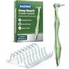 RAZOKO Sistema di filo interdentale Deep-Reach con manici lunghi e testine di ricarica resistenti agli strappi