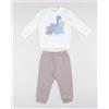 Prénatal Pigiama felpato due pezzi bimbo panna/beige "Dino"