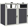 Outsunny Casetta per Spazzatura Esterna 146x81x122 cm Grigio Scuro