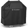 Velway Copertura Barbecue Telo Copri Barbecue Impermeabile 300D Oxford Tessuto con Prese d'Aria, Maniglie, Cinghie Adesive per BBQ Grill Anti Polvere Neve Pioggia (117x61x117cm, Nero)