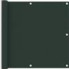 vidaXL Paravento da Balcone Verde Scuro 90x400 cm Tessuto Oxford
