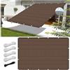 XUEQXUE Tenda da Sole Parasole Tenda a Vela 250 x 400 cm, Antistrappo, Traspirante, 98% Anti UV, Telo Ombreggiante Panno Ombra, Tendone Tende Telo Ombra, per Balcone, Terrazza, Marrone