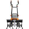 DOVAMAN Motozappa Elettrica 1800W, 46 cm Larghezza di Lavoro, 20 cm Profondità, 6 Lame in metallo, Ruote Regolabili a 4 Posizioni, Manico Pieghevole-T03