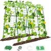 MYMULIKE Traliccio per aiuola rialzata, da giardino, a forma di U, per piante rampicanti all'aperto, arco in metallo, per piante di pomodori, piselli, zucchine, cetrioli, 120 x 76 x 120 cm (L x L x A), medio