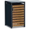 Metzler box pattumiere antracite & effetto legno 1x240L, rivestimento per 1 vasca, struttura in acciaio verniciato a polvere, chiusura sicura