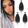 Cybelleza Treccine Capelli Extension Pre Stretched Braiding Hair Pre Allungato Stirato Yaki Professionale Africane Capelli Sintetici Lunghi Sintetici Afro Ombre Crochet 3 Ciocche 65cm Nero&Bianca