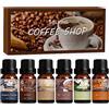 SALKING Oli Essenziali Caffetteria per Diffusori 6x10ml, Set di Olio Essenziale Puri per Aromaterapia e Massaggi - Pancake ai mirtilli, caffè, latte macchiato, cioccolato, vaniglia, tè nero