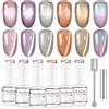 Nicedeco Set Smalto Gel Occhio di Gatto con Effetto Pelliccia, 6 Colori 5ml-Effetto Olografico UV LED con Glitter, Rimovibile con Magnete per Nail Art Fai-da-Te e Salone, Kit 6-82