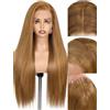 WIGNEE 13x6 Lace Front Wig Liscia Biondo Miele Pre-Sfoltita Per Feste