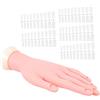 HAKIDZEL Mano Artificiale in Silicone per Pratica Unghie, Rosa | Dita Pieghevoli e Punte Abs, Leggera e Riutilizzabile per Training Manicure