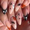 Evadollina Unghie per Halloween, 24 pezzi, a pressione, per Halloween, unghie adesive (tipo D)