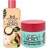 Coco Monoi Scrub Corpo e Capelli 2in1 - Idratante con Olio di Cocco e Olio di Tahiti, Azione Esfoliante Delicata, Pelle Liscia e Capelli Leggeri, 250 ml (Scrub + Olio Multiuso)