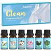 SALKING Oli Essenziali Pulito per Diffusori 6x10ml, Set di Olio Essenziale Puri per Aromaterapia e Massaggi - Citronella, Cotone fresco, Lino fresco, Sapone ai fiori di ciliegio, Aria pulita, Aloe