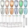 Nicedeco Set Smalto Gel Occhio di Gatto con Effetto Pelliccia, 6 Colori 5ml-Effetto Olografico UV LED con Glitter, Rimovibile con Magnete per Nail Art Fai-da-Te e Salone, Kit 6-81