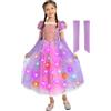Sincere Party Deluxe Light Up Purple Rapunzel Dress, Luxury Princess Costume Dress per World Book Day, Halloween e altro ancora 3-4 anni