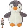 Forhome Peluche Pinguino 23 cm, Pupazzo Morbido Regalo Natale Compleanno per Bambini, Grigio