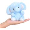 shownicer Elefante di peluche, elefante seduto, blu, 15 cm