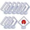 DOULEIN Espositore a Telaio Galleggiante，10 Pezzi Cornice Galleggiante 3D Vetrine Quadrate per Monete Trasparente Galleggiante Display Case con Base per Anello di Gioielli Challenge Coin Championship Badage